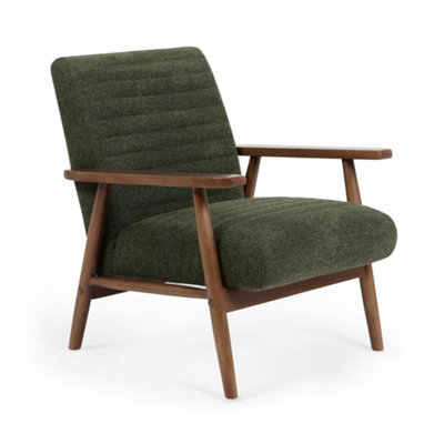 Oakham Ivy Olive Chenille Upholstered Armchair - image 1