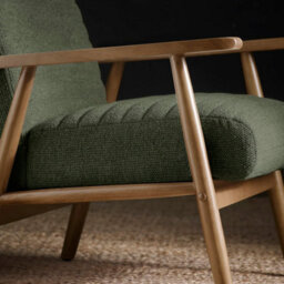 Oakham Ivy Olive Chenille Upholstered Armchair - thumbnail 4