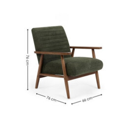 Oakham Ivy Olive Chenille Upholstered Armchair - thumbnail 3