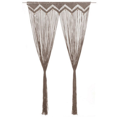 Walplus Macrame Curtain Taupe 140X240 Cm Cotton - image 1