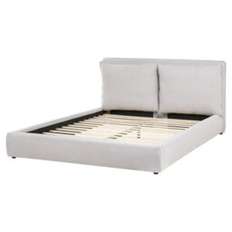 Beliani Bed Fabric Bajonna 160 X 200 Cm (Eu King Size) Light Grey - thumbnail 4