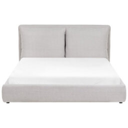 Beliani Bed Fabric Bajonna 160 X 200 Cm (Eu King Size) Light Grey - thumbnail 5