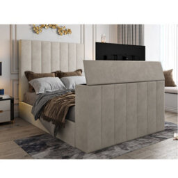 Vogue Upholstered Soft Velvet Line  Pebble Tv Bespoke Bed Frame - thumbnail 1