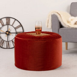 icon Milano Velvet Bean Bag Pouffe Terracotta Large Velvet Footstools - thumbnail 2
