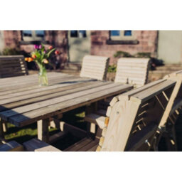 Churnet Valley Garden Furniture Ltd Ergo 8 Seater Square Table Set - L149 X W149 X H77 Cm - Minimal Assembly Required - Set Of Waterproof Cushions Included - thumbnail 2
