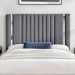 UKBEDFURNITURE Valencia Grey Plush Valvet Upholstered Gas Lift Ottoman Storage Bed -  With 48 Inch Headboard - thumbnail 2