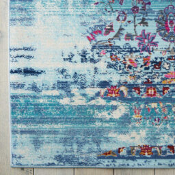Blue Luxurious Traditional Floral Easy To Clean Rug For Living Room Bedroom And Dining Room-61 X 173Cm (Runner) - thumbnail 2