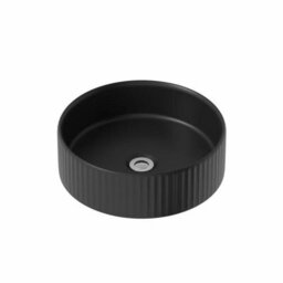 Affine 600mm Bathroom Countertop Vanity Unit Fluted Round Basin Freestanding Anthracite - thumbnail 5
