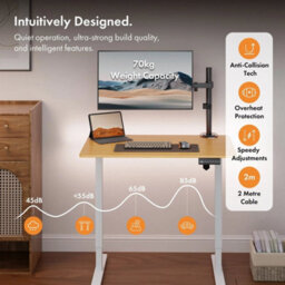 Maple 100X60Cm Electric Standing Desk For Home Office With Adjustable Height - thumbnail 5