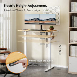 Maple 100X60Cm Electric Standing Desk For Home Office With Adjustable Height - thumbnail 4