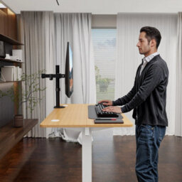 Maple 100X60Cm Electric Standing Desk For Home Office With Adjustable Height - thumbnail 3