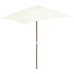 Vidaxl Garden Parasol With Wooden Pole 150X200 Cm Sand Parasols - thumbnail 1