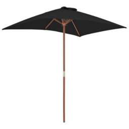 Vidaxl Garden Parasol With Wooden Pole 150X200 Cm Sand Parasols - thumbnail 4