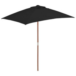 Vidaxl Garden Parasol With Wooden Pole 150X200 Cm Sand Parasols - thumbnail 2