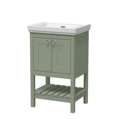 Dezine Colorado 500mm Fern Green 0 Tap Hole Floorstanding Vanity Unit - image 1