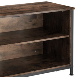 Tectake Tv Stand Navan - 4 Open Compartments, 2 Adjustable Shelves, 4 Cable Cutouts 147 Cm - Industrial Wood Dark, Rustic - thumbnail 9