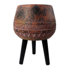 Leaf 44Cm X 30Cm Large Zaturn Planter Brown / Black With Legs Large - thumbnail 2