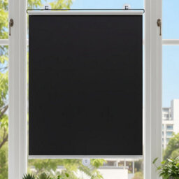 Living And Home Black 2-Piece Manual Roller Blind/blackout Curtain, 50Cm (W) X 125Cm (H) - thumbnail 3