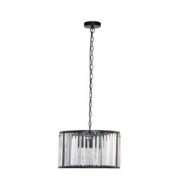 Pagazzi Lighting Pagazzi Resto Crystal & Matt Black Ceiling Light - thumbnail 2