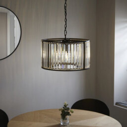 Pagazzi Lighting Pagazzi Resto Crystal & Matt Black Ceiling Light - thumbnail 1