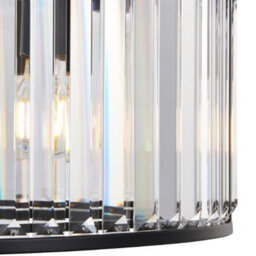 Pagazzi Lighting Pagazzi Resto Crystal & Matt Black Ceiling Light - thumbnail 3