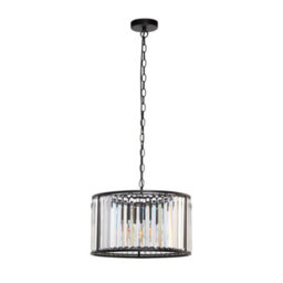 Pagazzi Lighting Pagazzi Resto Crystal & Matt Black Ceiling Light - thumbnail 6