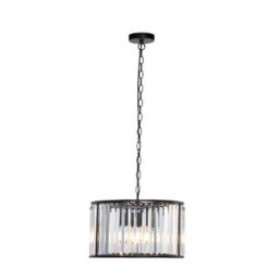 Pagazzi Lighting Pagazzi Resto Crystal & Matt Black Ceiling Light - thumbnail 5