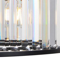 Pagazzi Lighting Pagazzi Resto Crystal & Matt Black Ceiling Light - thumbnail 4