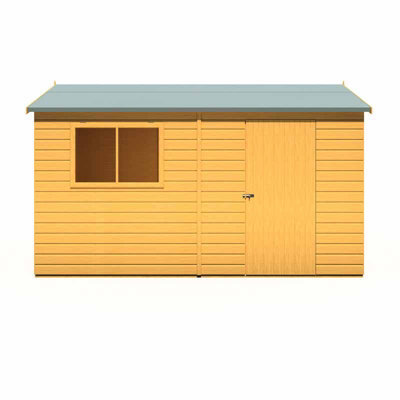 Shire Lewis 12 X 8 Feet Single Door Reverse Apex Style C Shed - L256.6 X W371.4 X H220.7 Cm - image 1