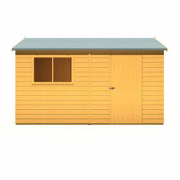Shire Lewis 12 X 8 Feet Single Door Reverse Apex Style C Shed - L256.6 X W371.4 X H220.7 Cm - thumbnail 1