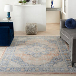Blush Multi Luxurious Traditional Bordered Floral Rug Easy To Clean Living Room And Bedroom-259Cm X 351Cm - thumbnail 3