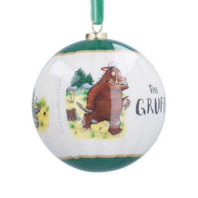 Gisela Graham Christmas Gruffalo Bauble, 8 X 8 Cm, Gloss White Character Tree Decoration