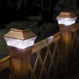 Powertek Pack Of 2 Solar Powered Led Post Lights, Fit Standard 4Inch Post, Automatic On, Bronze Finish