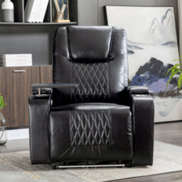 Btm Electric Recliner Chair With Usb, 360 Swivel Tray, Hand-In-Arm Storage, Cup Holders, Ambient Light, Gaming - thumbnail 2