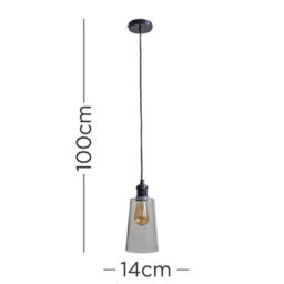 Valuelights Viggo Modern Black & Clear Glass Dome Ceiling Pendant Light Shade - Includes 4W Led Filament Bulb 2700K Warm White - thumbnail 6