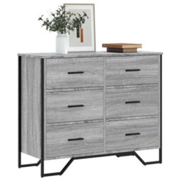 Walplus Chest Of Drawers Grey Sonoma 91X35.5X74.5 Cm Engineered Wood - thumbnail 1