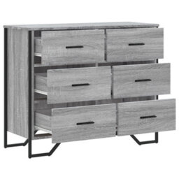 Walplus Chest Of Drawers Grey Sonoma 91X35.5X74.5 Cm Engineered Wood - thumbnail 7