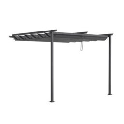 Living And Home 10 X 13Ft Dark Grey Outdoor Pergola Outdoor Lean To Pergola With Canopy And Flat Roof - thumbnail 3