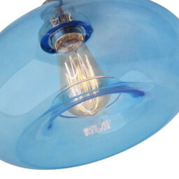 Long Life Lamps Company Modern Vintage Blue Glass Dome Ceiling Pendant Lamp M0237 - thumbnail 5