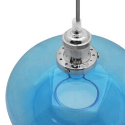 Long Life Lamps Company Modern Vintage Blue Glass Dome Ceiling Pendant Lamp M0237 - thumbnail 4