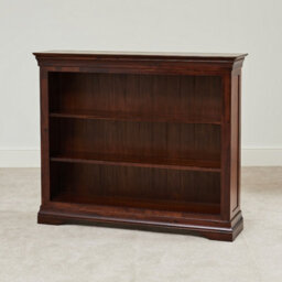 The Furniture Market French Hardwood Mahogany Stained Wide Low Bookcase - thumbnail 3