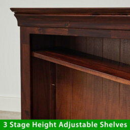 The Furniture Market French Hardwood Mahogany Stained Wide Low Bookcase - thumbnail 4
