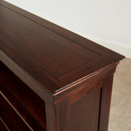 The Furniture Market French Hardwood Mahogany Stained Wide Low Bookcase - thumbnail 7