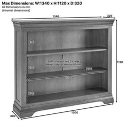 The Furniture Market French Hardwood Mahogany Stained Wide Low Bookcase - thumbnail 9