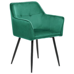 Beliani Set Of 2 Dining Chairs Jasmin Velvet Emerald Green - thumbnail 5
