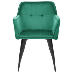 Beliani Set Of 2 Dining Chairs Jasmin Velvet Emerald Green - thumbnail 4