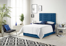 Somnior Beds Somnior Bliss Plush Navy 3Ft Memory Foam Divan Bed With 2 Drawers, Mattress & Headboard - Single - thumbnail 1
