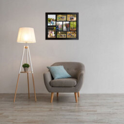 AK Frames 20X16 Matte Black Modern Multi Photo Frame With Black Mount - Holds 9 Apertures (2X) 7X5, (7X) 6X4 Photos - thumbnail 3