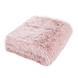 Catherine Lansfield Extra Large Cuddly Deep Pile Faux Fur Family Size Large Blanket Throw Blush Pink - thumbnail 5