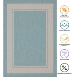 Homeart Outdoor Rugs Easy Cleaning Area Rugs For Balcony,garden,picnic,uv Weather Resistant Aqua Cream, 200 X 290 Cm - thumbnail 6